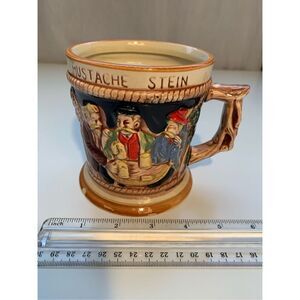 Mid Century LEGO Mustache Stein-Japan Woodland Drinkers 4” Brown/Tan Vintage